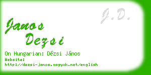 janos dezsi business card