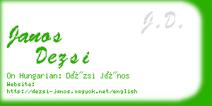 janos dezsi business card